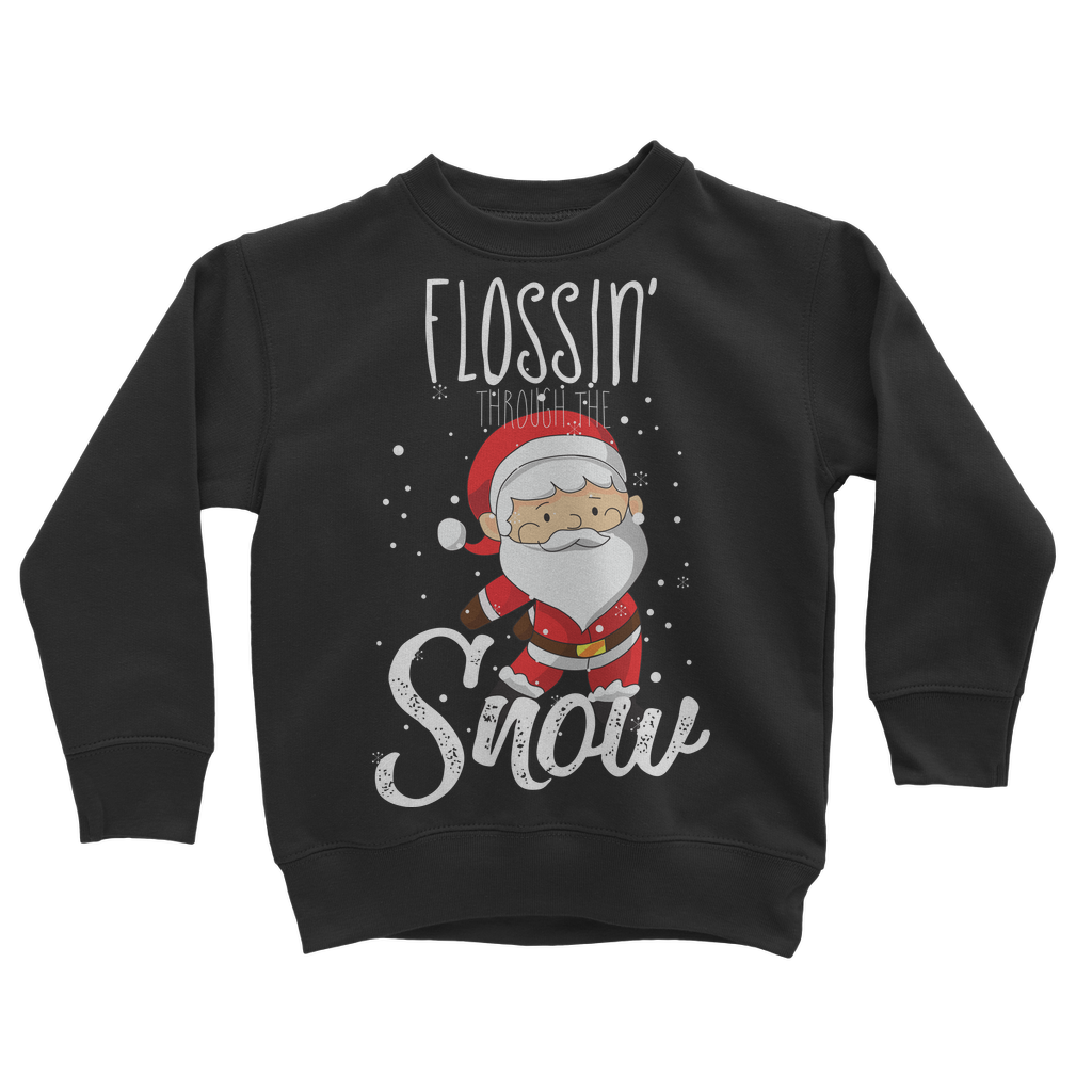 "Flossin' Through The Snow" Long-sleeve Sweatshirt for Kids