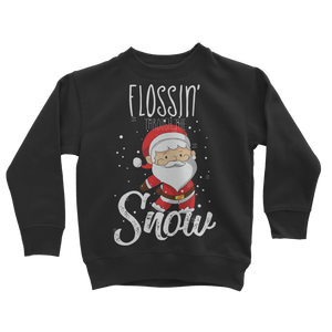 "Flossin' Through The Snow" Long-sleeve Sweatshirt for Kids