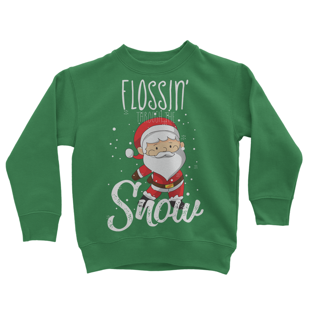 "Flossin' Through The Snow" Long-sleeve Sweatshirt for Kids