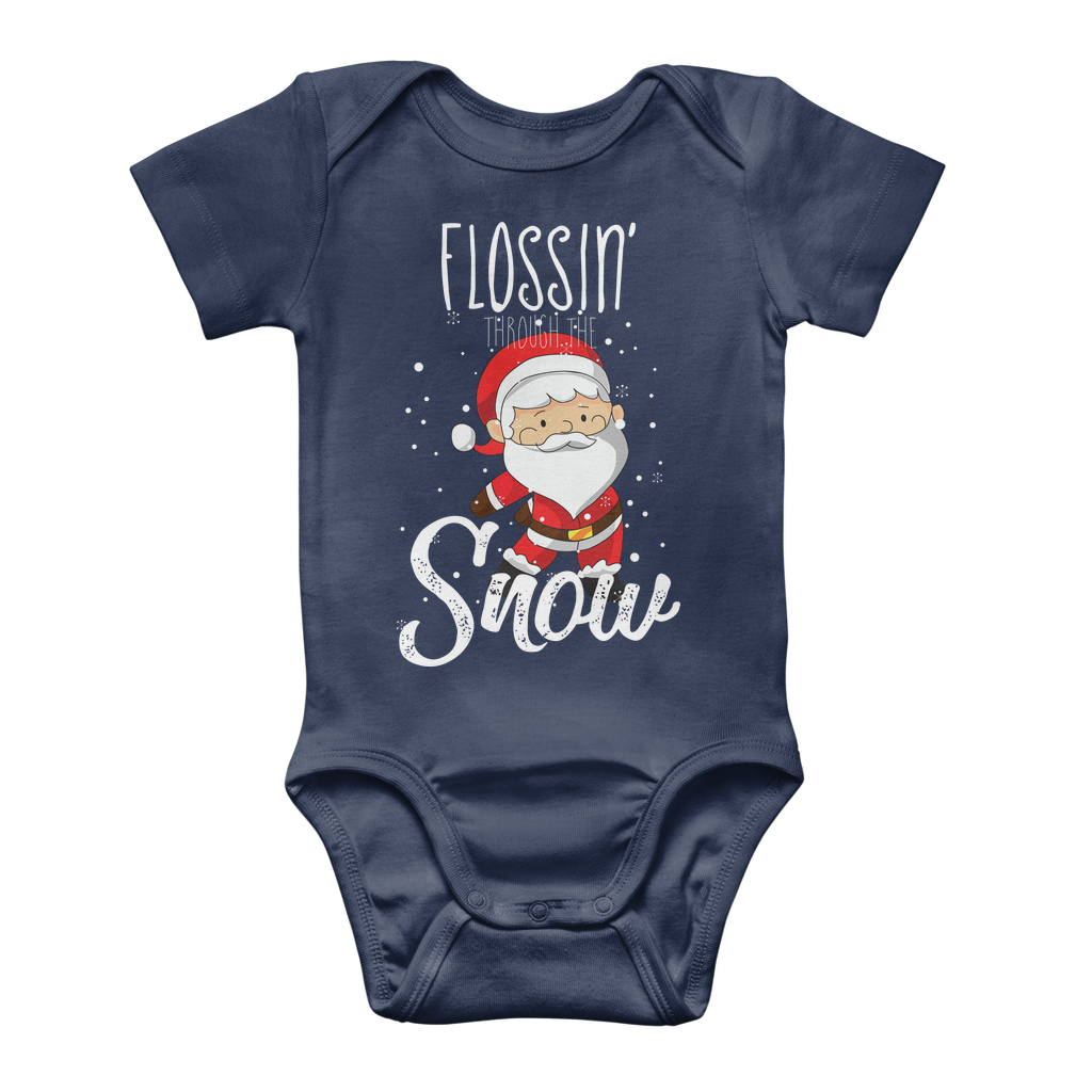 "Flossin' Through The Snow" Baby Onesie