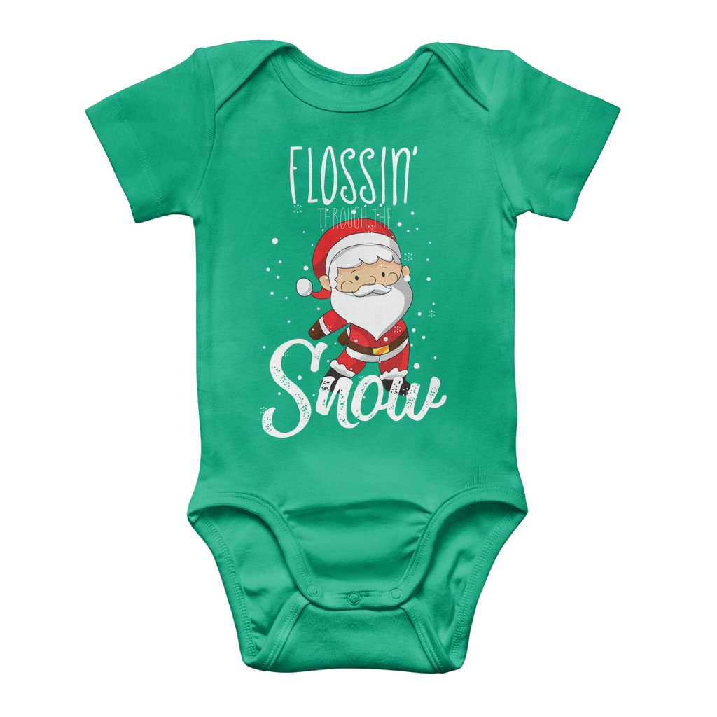 "Flossin' Through The Snow" Baby Onesie