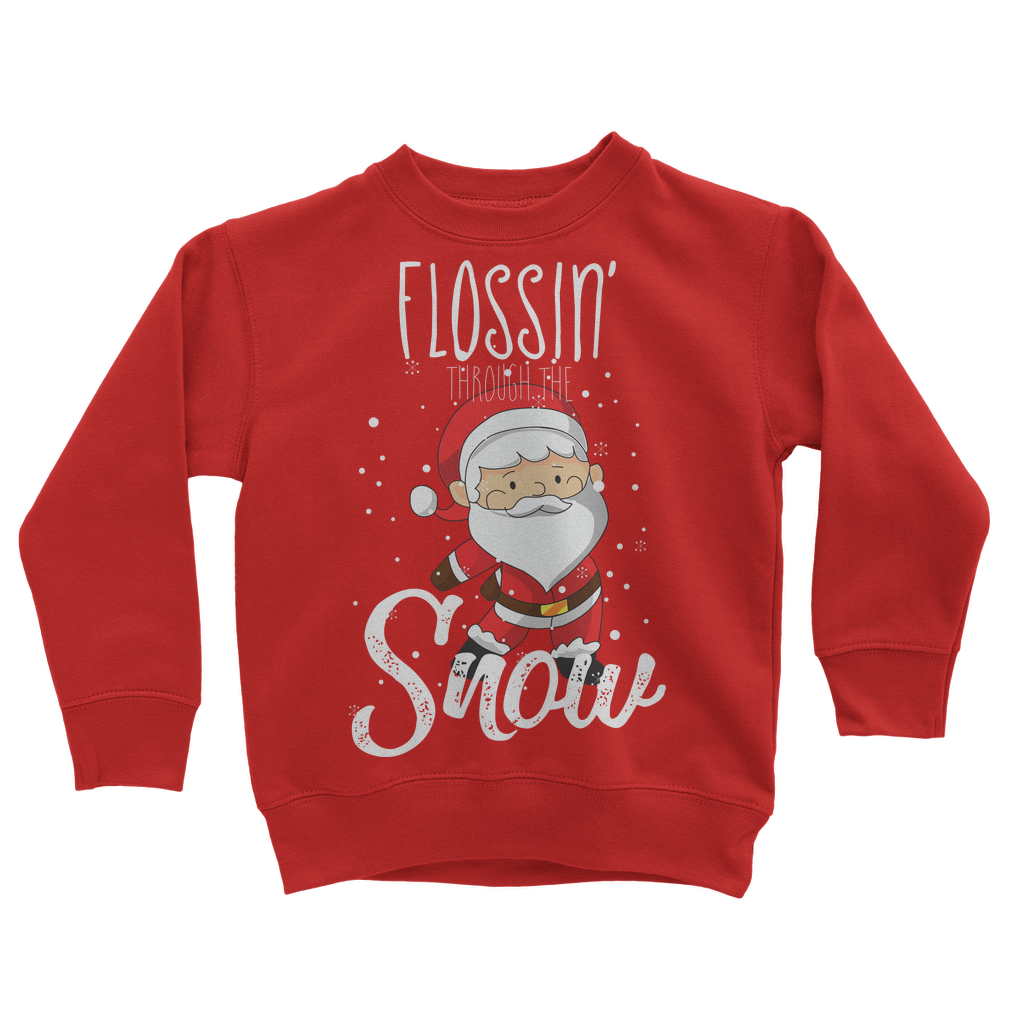 "Flossin' Through The Snow" Long-sleeve Sweatshirt for Kids