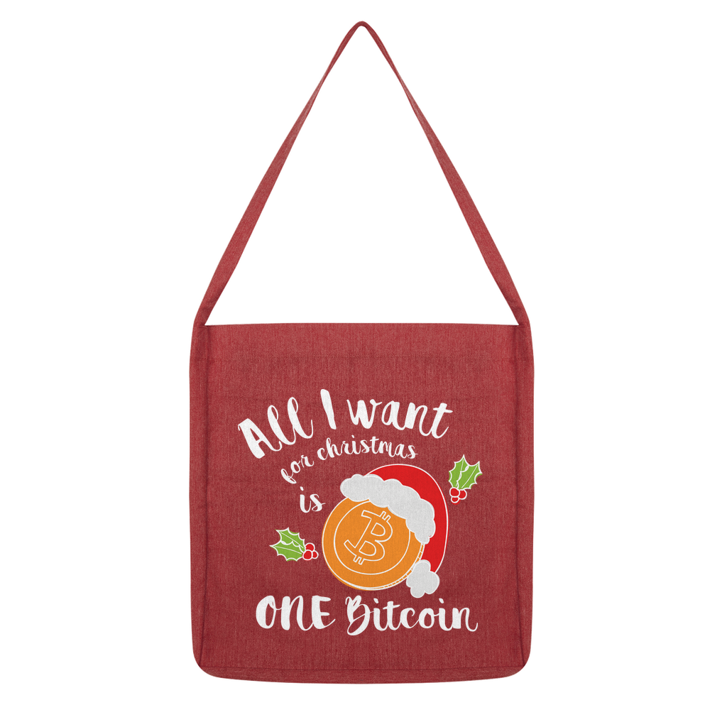"All I Want for Christmas is Bitcoin" ﻿Classic Tote Bag