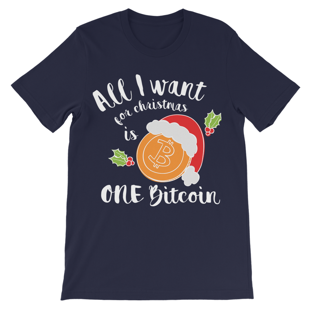 "All I Want for Christmas is One Bitcoin" ﻿Unisex Shirt for Kids