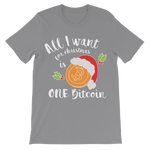 "All I Want for Christmas is One Bitcoin" ﻿Unisex Shirt for Kids