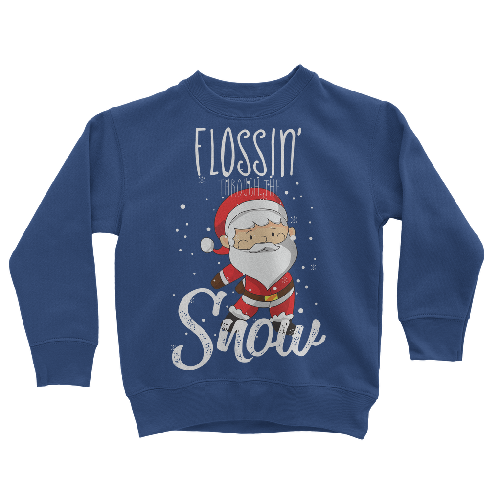 "Flossin' Through The Snow" Long-sleeve Sweatshirt for Kids