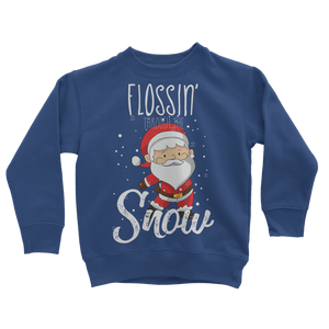 "Flossin' Through The Snow" Long-sleeve Sweatshirt for Kids