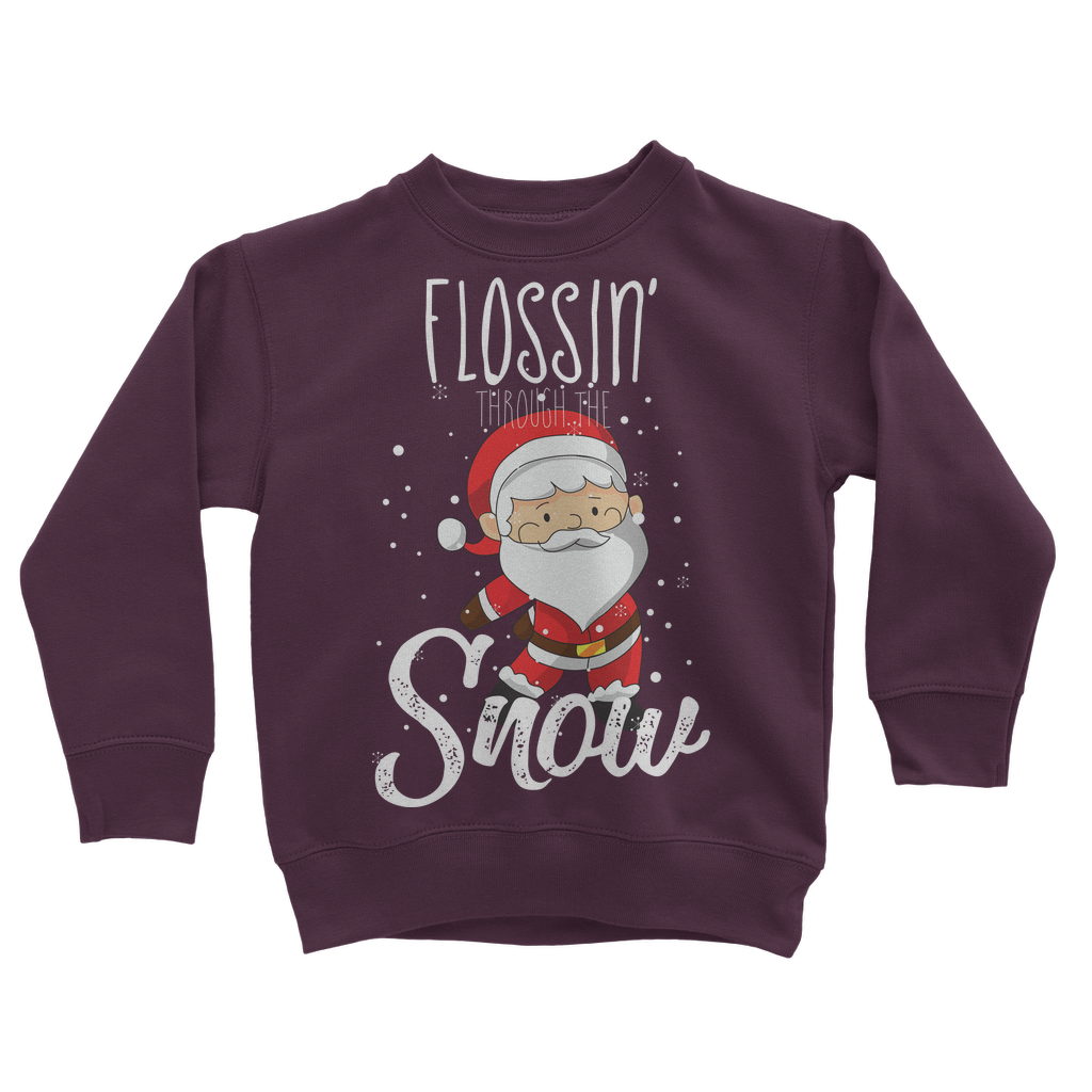 "Flossin' Through The Snow" Long-sleeve Sweatshirt for Kids