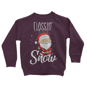 "Flossin' Through The Snow" Long-sleeve Sweatshirt for Kids