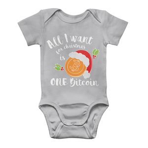 "All I Want for Christmas is One Bitcoin" Funny Baby Onesie