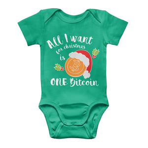 "All I Want for Christmas is One Bitcoin" Funny Baby Onesie