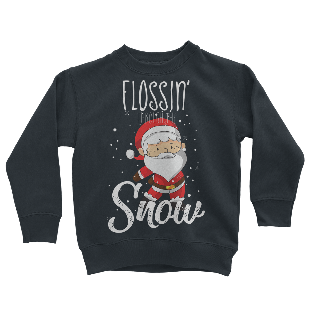 "Flossin' Through The Snow" Long-sleeve Sweatshirt for Kids