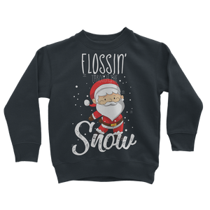 "Flossin' Through The Snow" Long-sleeve Sweatshirt for Kids