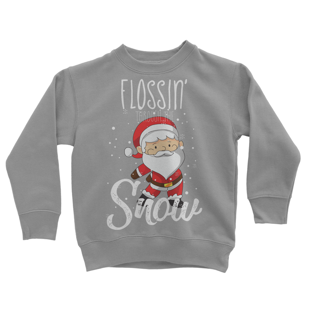 "Flossin' Through The Snow" Long-sleeve Sweatshirt for Kids